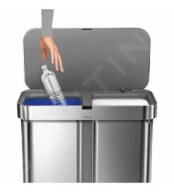 Simplehuman Poubelles - Poubelle Sans Contact Pour Tri Sélectif, Avec Commande De Voix Et De Mouvement, 58 L, Inox Brossé ST2036 -Cuisine Articles Magasin 01fce8d9a4a394f395b8305d