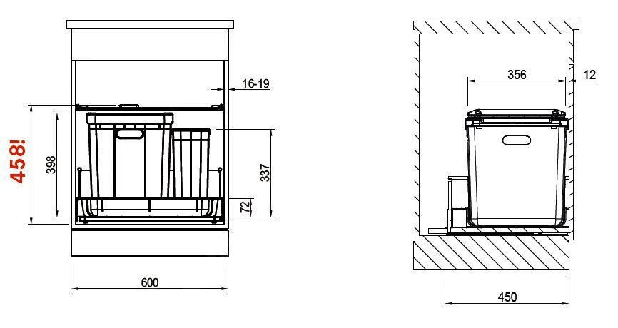 Franke Poubelle Tri Sélectif - Poubelle Encastrée Varia 350-60 121.0307.536 4 Franke Poubelle Tri Sélectif - Poubelle Encastrée Varia 350-60 121.0307.536 – Image 2