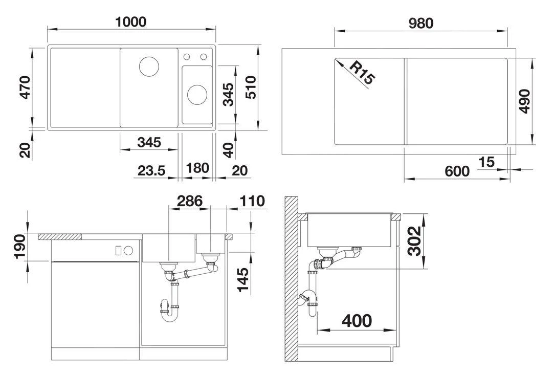 Blanco Axia III 6 - Évier En Silgranit 1000x510 Mm, Avec Commande De Vidage Et Accessoires, InFino, Gris 527229 4 Blanco Axia III 6 - Évier En Silgranit 1000x510 Mm, Avec Commande De Vidage Et Accessoires, InFino, Gris 527229 – Image 2