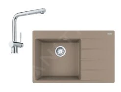 Franke Colonnes - Set G216, évier En Fragranit GNG 611-78 TL / 2 Et Mitigeur Samoa, Cachemire / Chrome 114.0650.794