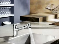 Hansa Mix - Mitigeur D’évier Avec Douchette Extractible, Chrome 01382283 -Cuisine Articles Magasin 059b4315ad810714edfc0437