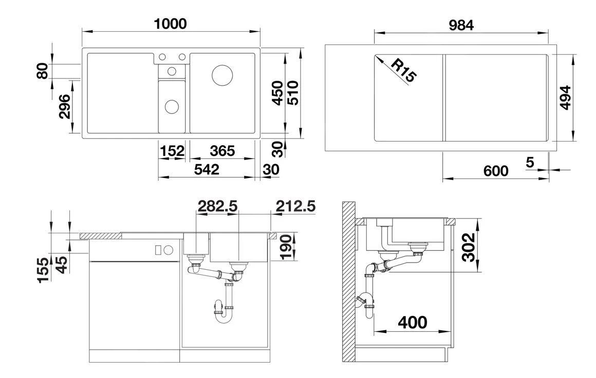 Blanco Collectis 6 - Évier En Silgranit 1000x510 Mm, Avec Commande De Vidage Et Accessoires, InFino, Gris 527241 4 Blanco Collectis 6 - Évier En Silgranit 1000x510 Mm, Avec Commande De Vidage Et Accessoires, InFino, Gris 527241 – Image 2