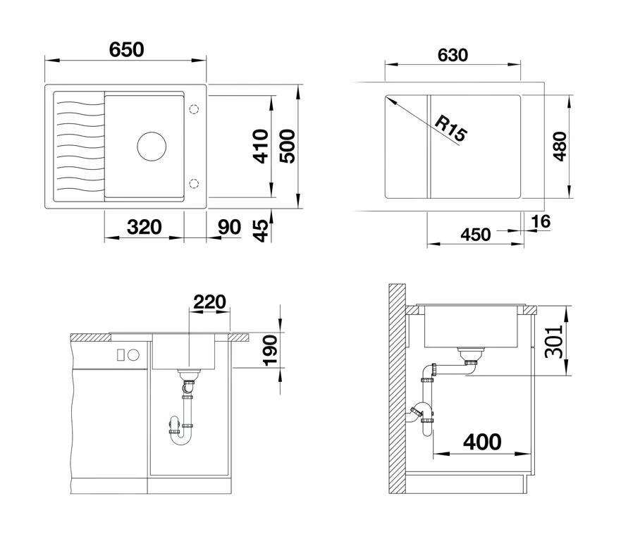 Blanco Elon 45 - Évier En Silgranit 650x500 Mm, Avec Accessoires, InFino, Gris 527250 4 Blanco Elon 45 - Évier En Silgranit 650x500 Mm, Avec Accessoires, InFino, Gris 527250 – Image 2