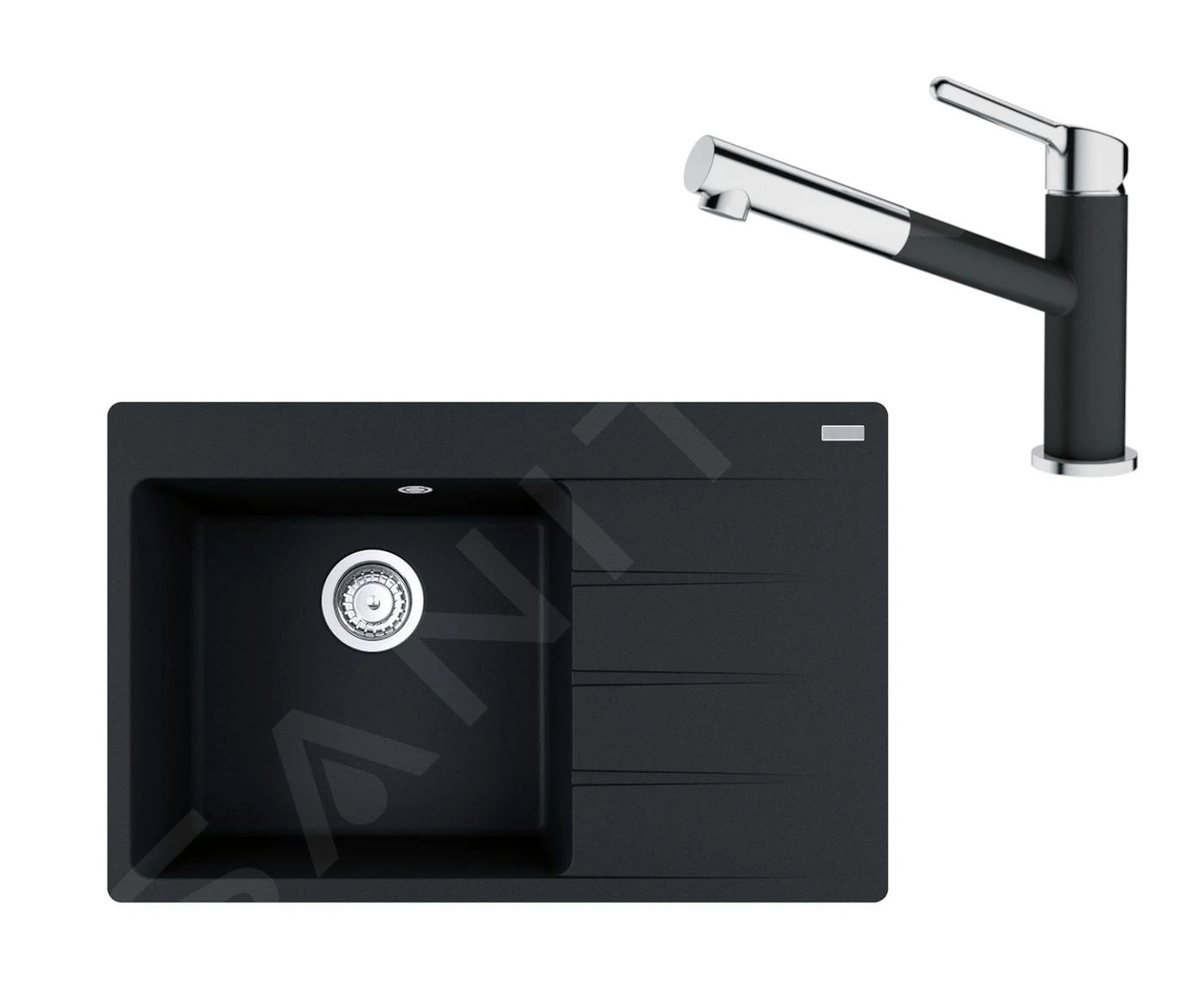 Franke Colonnes - Set G219, évier En Fragranit CNG 611-78 TL / 2 Et Mitigeur FC 3055.071, Onyx / Chrome 114.0650.826 3 Franke Colonnes - Set G219, évier En Fragranit CNG 611-78 TL / 2 Et Mitigeur FC 3055.071, Onyx / Chrome 114.0650.826