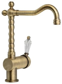 Sapho Kirké - Mitigeur D&apos;évier, Manette Cristal, Bronze KI14KB