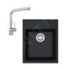 Franke Colonnes - Ensemble De Cuisine T50, évier En Tectonite SID 610-40 Et Mitigeur Samoa, Noir / Chrome 114.0508.358 -Cuisine Articles Magasin 09c4104a748570b606afc204