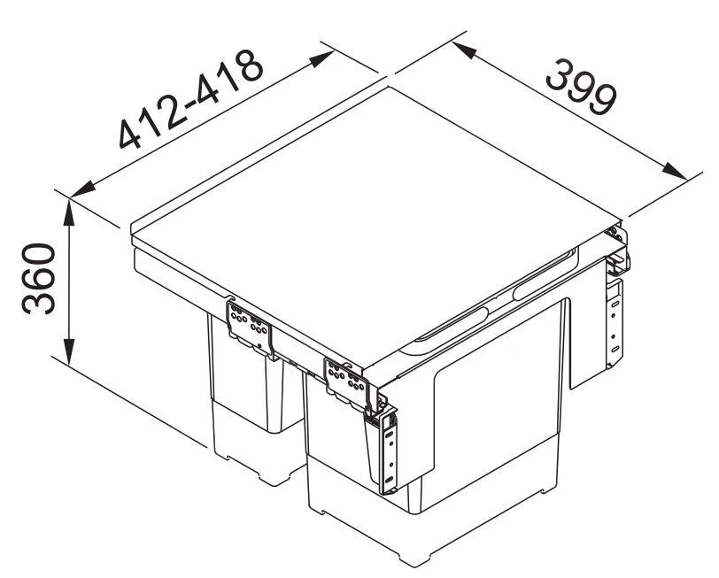 Franke Poubelle Tri Sélectif - Poubelle Encastrable Garbo 45-2 121.0200.692 4 Franke Poubelle Tri Sélectif - Poubelle Encastrable Garbo 45-2 121.0200.692 – Image 2