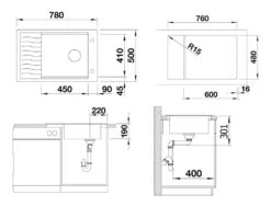 Blanco Elon XL 6 - Évier En Silgranit, 780x500 Mm, Avec Commande De Vidage Et Accessoires, InFino, Blanc Doux 527070 -Cuisine Articles Magasin 0a690ca58951ba12bed898c3