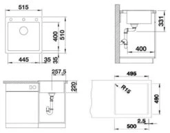 Blanco Pleon 5 - Évier En Silgranit, 515x510 Mm, Blanc 521672 -Cuisine Articles Magasin 0c25ce23c807b2e9f0d648c3