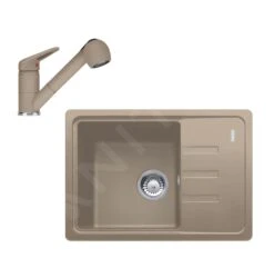 Franke Colonnes - Ensemble De Cuisine G118, évier En Fragranit BSG 611-62 Et Mitigeur FC 9547.424, Cachemire 114.0510.435