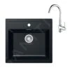 Franke Colonnes - Ensemble De Cuisine T102, évier En Tectonite SID 610 Et Mitigeur FP 9000.031, Noir / Chrome 143.0675.710 -Cuisine Articles Magasin 0f5b9a5114713772fb3eb8d5