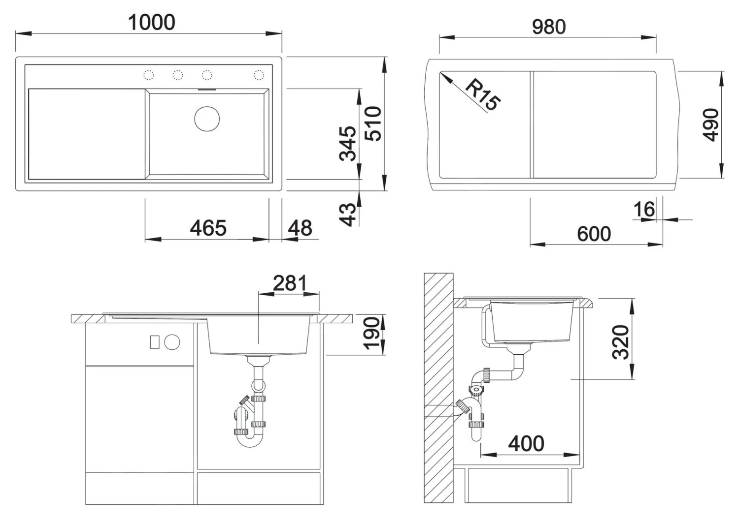 Blanco Zenar XL 6 - Évier En Silgranit 1000x510 Mm, Avec Commande De Vidage Et Accessoires, Noir 526058 4 Blanco Zenar XL 6 - Évier En Silgranit 1000x510 Mm, Avec Commande De Vidage Et Accessoires, Noir 526058 – Image 2