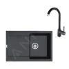 Franke Colonnes - Ensemble De Cuisine G168, évier En Fragranit MRG 611 Et Mitigeur FP 9000.071, Onyx 114.0587.950 -Cuisine Articles Magasin 10776a0cea2e0f92e0c8148b