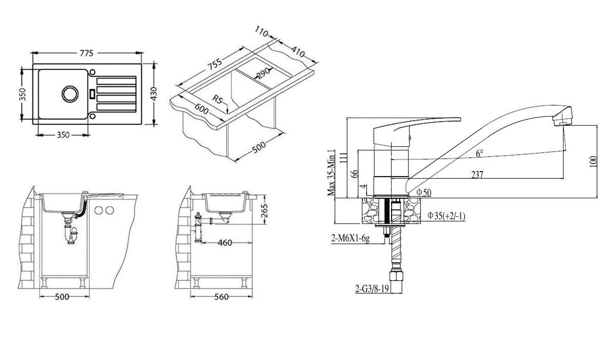 Alveus Sets - Ensemble D'évier Niagara 30 Et La Robinetterie Nina, Carbone SETA142 4 Alveus Sets - Ensemble D'évier Niagara 30 Et La Robinetterie Nina, Carbone SETA142 – Image 2