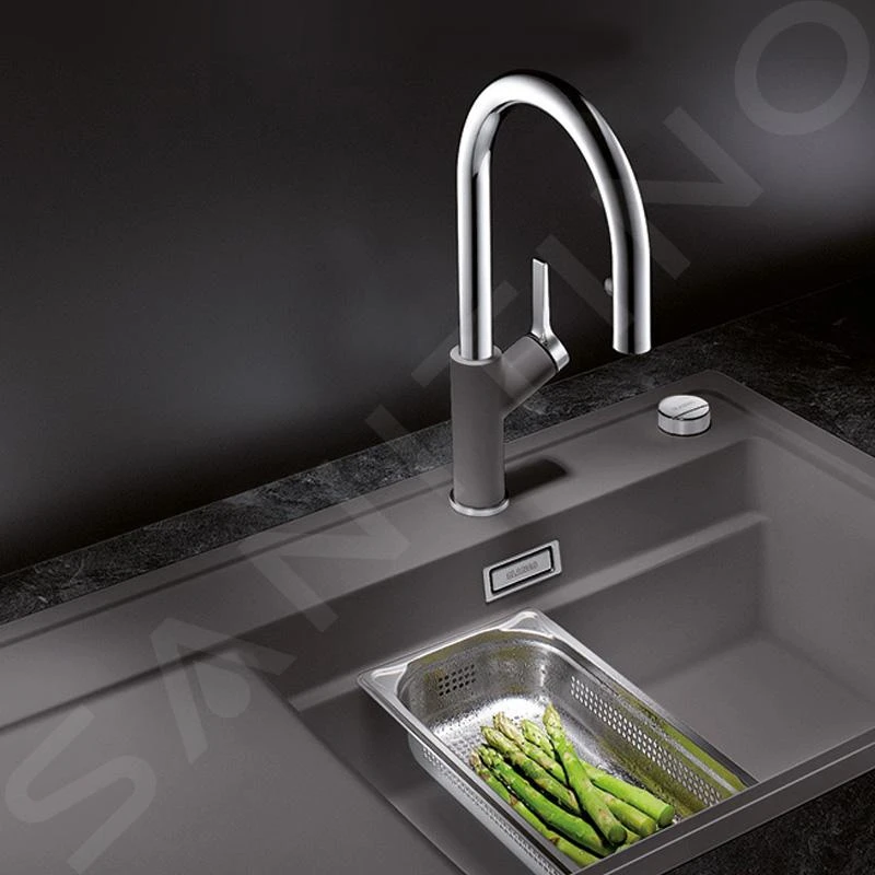 Blanco Carena S - Mitigeur D'évier Avec Bec Extractible, Gris Rocher/chrome 521359 9 Blanco Carena S - Mitigeur D'évier Avec Bec Extractible, Gris Rocher/chrome 521359 – Image 7