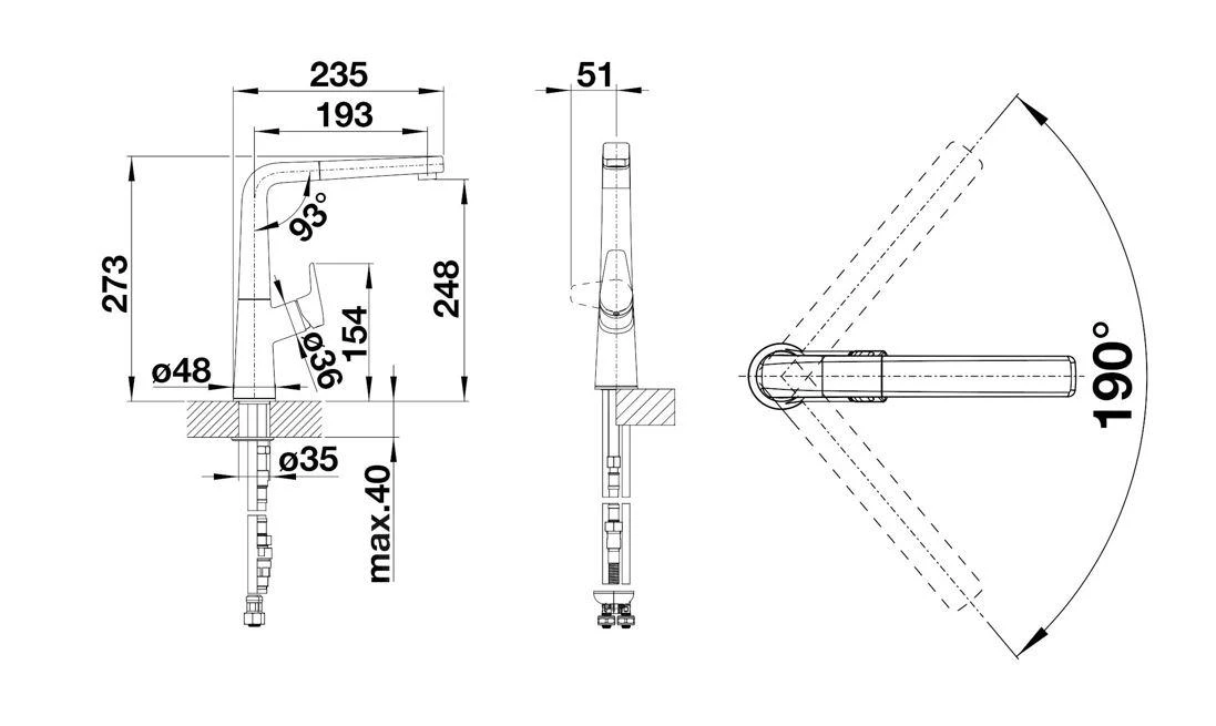 Blanco Avona S - Mitigeur D'évier Avec Bec Extractible, Gris 526928 4 Blanco Avona S - Mitigeur D'évier Avec Bec Extractible, Gris 526928 – Image 2