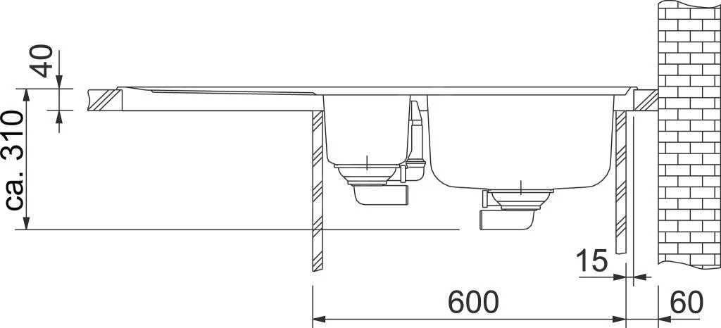 Franke Neptun - Évier En Inox NEX 651/2, 1000x510 Mm 101.0120.275 5 Franke Neptun - Évier En Inox NEX 651/2, 1000x510 Mm 101.0120.275 – Image 3