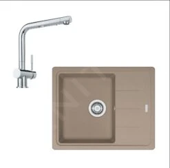 Franke Colonnes - Ensemble De Cuisine G95, évier En Fragranit BFG 611-62 Et Mitigeur Samoa, Cachemire / Chrome 114.0510.399