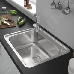 Hansgrohe Éviers - Évier Encastré S412-F500 Avec Garniture De Vidage Automatique, Inox 43336800 -Cuisine Articles Magasin 191aebe47233cd14c4910d54