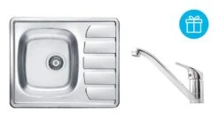 Alveus Sets - Ensemble D&apos;évier Zoom 10, Robinetterie Riviera + Cadeau, Chrome SETA265