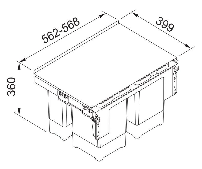 Franke Poubelle Tri Sélectif - Poubelle Encastrée Garbo 60-4 121.0200.676 4 Franke Poubelle Tri Sélectif - Poubelle Encastrée Garbo 60-4 121.0200.676 – Image 2