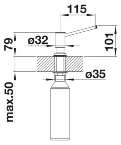 Blanco Accessoires - Distributeur De Détergent Livia, Or Satiné 526698 -Cuisine Articles Magasin 1bd3e0d2042377e4eff70baf