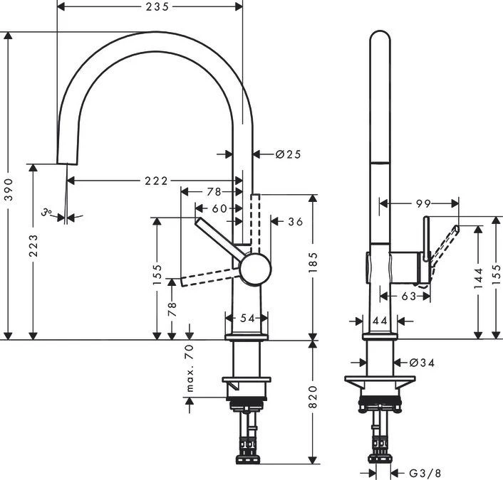Hansgrohe M54 - Mitigeur D'évier Talis, Simili Inox 72804800 4 Hansgrohe M54 - Mitigeur D'évier Talis, Simili Inox 72804800 – Image 2
