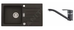Alveus Sets - Ensemble D&apos;évier Niagara 30 Et La Robinetterie Nina, Carbone SETA142