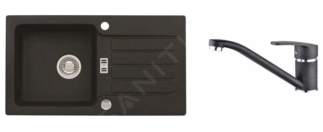 Alveus Sets - Ensemble D'évier Niagara 30 Et La Robinetterie Nina, Carbone SETA142 3 Alveus Sets - Ensemble D'évier Niagara 30 Et La Robinetterie Nina, Carbone SETA142
