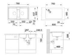Blanco Lexa 8 - Évier En Silgranit, 780x500 Mm, InFino, Gris 527281 -Cuisine Articles Magasin 22517fc4d769aa6e097f534b 1