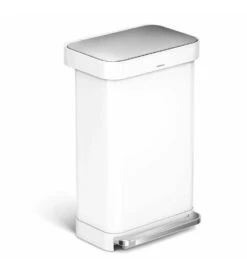 Simplehuman Poubelles - Poubelle Avec Poche Pour Sacs, 45 L, Blanc CW2027