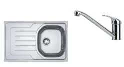 Franke Colonnes - Ensemble N74, évier Inox OLN 611-79 Et Robinetterie FB 250.031, Inox/chrome 101.0618.829