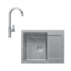 Franke Colonnes - Ensemble De Cuisine G165, évier En Fragranit MRG 611-62 Et Mitigeur FP 0408.031, Pierre Gris / Chrome 114.0587.927