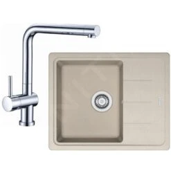 Franke Colonnes - Set De Cuisine G95, évier En Fragranit BFG 611-62 + Robinet SAMOA, Sahara/chrome 114.0438.982