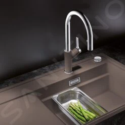 Blanco Carena S - Mitigeur D&apos;évier Avec Bec Extractible, Tartufo/chrome 521376 -Cuisine Articles Magasin 2bb8482889532020e8f3a8fe