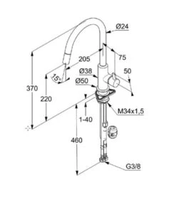 Kludi Bingo Star XS - Mitigeur D’évier, Chrome/noir Mat 468518778 -Cuisine Articles Magasin 2c33dab8937675f4e817b00c