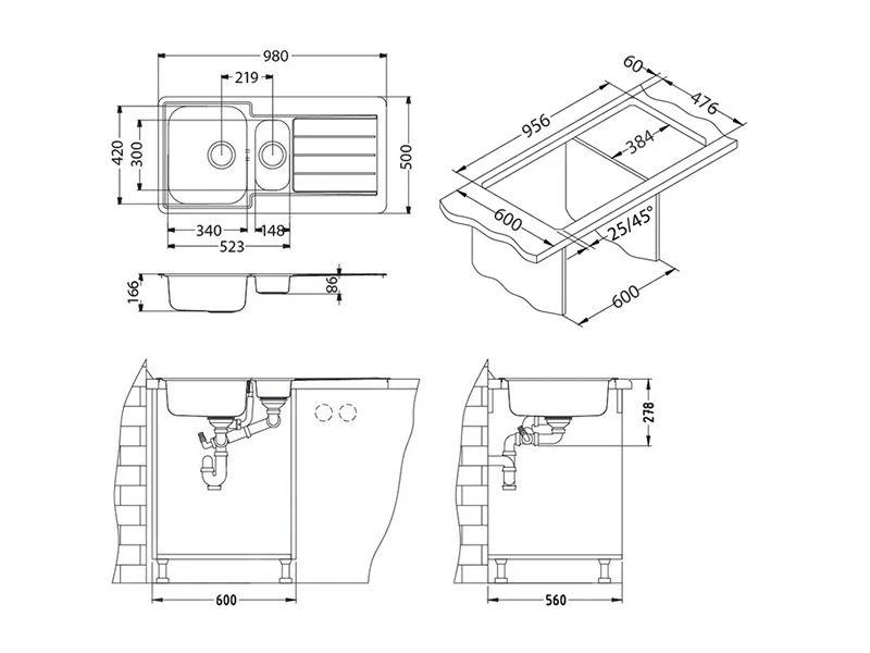 Alveus Line Monarch - Évier 980x500 Mm, Gold 1078566 4 Alveus Line Monarch - Évier 980x500 Mm, Gold 1078566 – Image 2