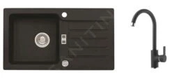 Alveus Sets - Ensemble D&apos;évier Niagara 30 Et La Robinetterie Tonia, Carbone SETA153