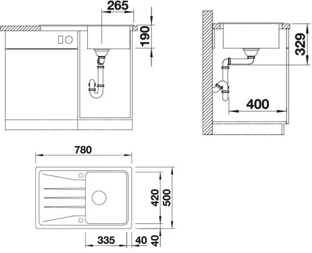Blanco Sona 45 - Évier En Silgranit, 780x500 Mm, Blanc 519665 4 Blanco Sona 45 - Évier En Silgranit, 780x500 Mm, Blanc 519665 – Image 2