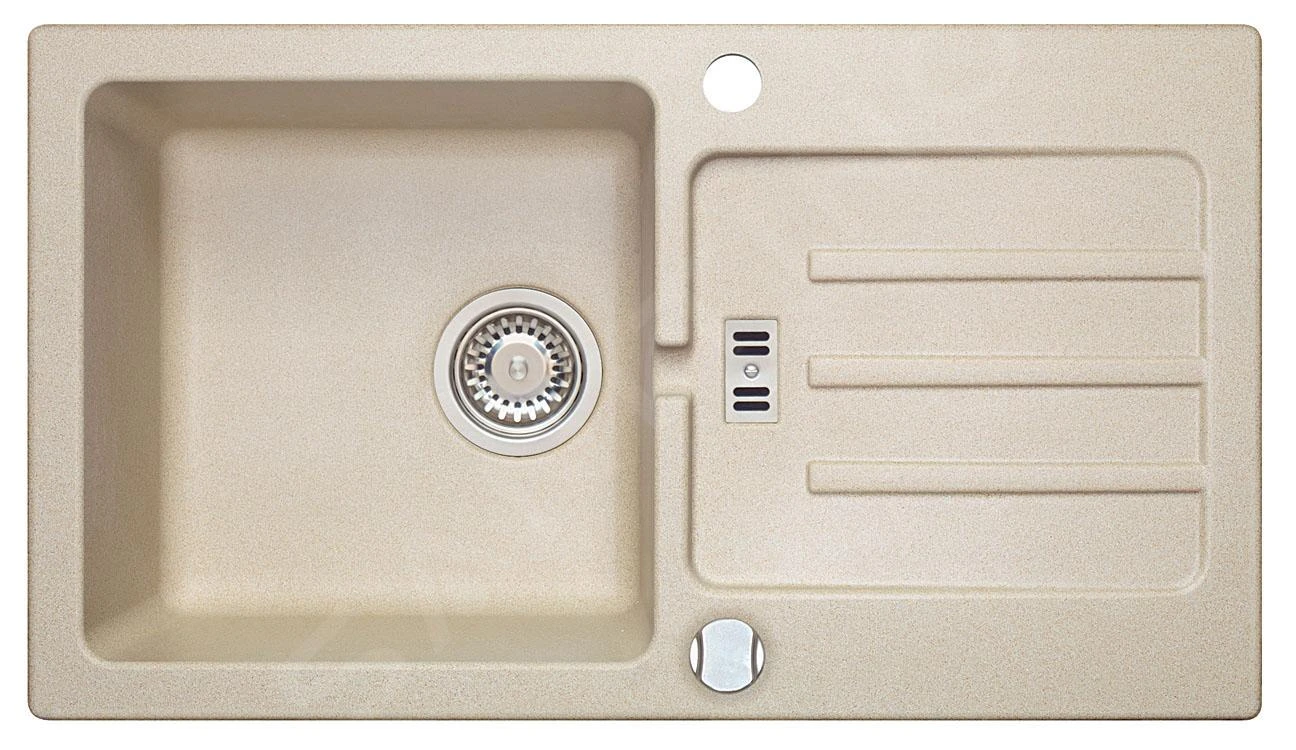 Alveus Victoria - Évier En Granit 770x430 Mm, Avec Commande De Vidage, Beige 1133454 3 Alveus Victoria - Évier En Granit 770x430 Mm, Avec Commande De Vidage, Beige 1133454