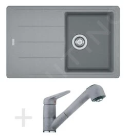 Franke Colonnes - Set De Cuisine G57, évier En Granit BFG 611-78, Pierre Gris + Robinet FC 9547, Pierre Gris 114.0323.918