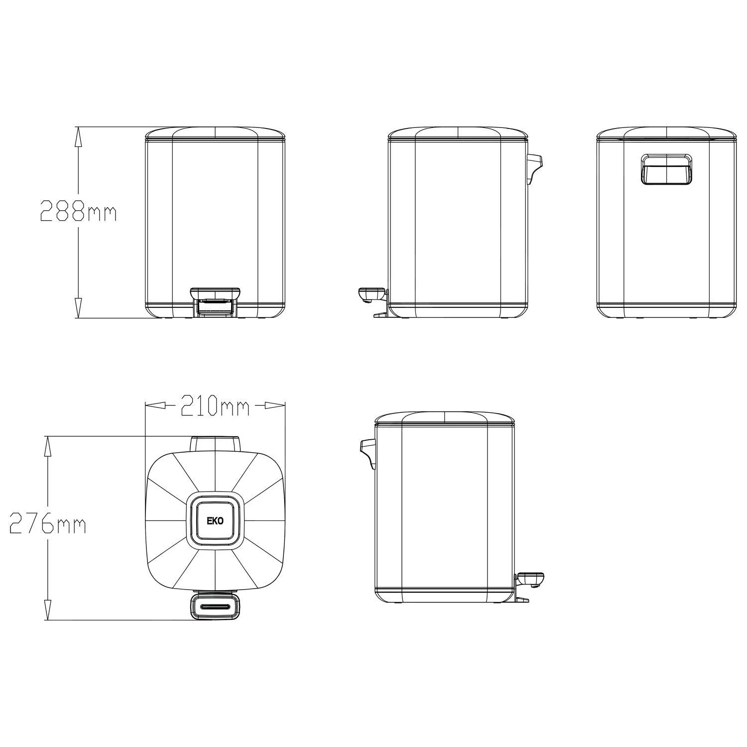 Sapho Regent - Poubelle 6 L, Soft Close, Inox Mat DR501 4 Sapho Regent - Poubelle 6 L, Soft Close, Inox Mat DR501 – Image 2