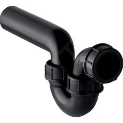 Geberit Accessoires - Siphon Pour éviers, Avec Raccord à Joint Américain, Entrée / Sortie Horizontale, D 56 Mm, D1 56 Mm 152.046.16.1