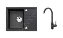 Alveus Sets - Ensemble D&apos;évier Intermezzo 30 Et Robinetterie Tonia, Carbone SETA361