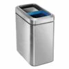 Simplehuman Poubelles - Poubelle Ouverte De Tri Sélectif 20 L, Inox Brossé CW1470 -Cuisine Articles Magasin 3b086928ebe040527276f45b
