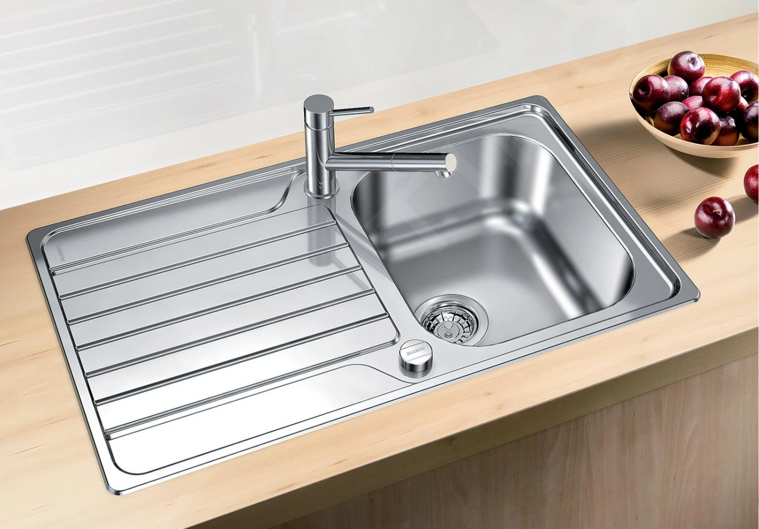 Blanco Dinas 45 - Évier, 860x500 Mm, Avec Commande De Vidage, Inox Brossé 523378 5 Blanco Dinas 45 - Évier, 860x500 Mm, Avec Commande De Vidage, Inox Brossé 523378 – Image 3