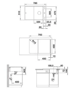 Blanco Axia III 45 - Évier En Silgranite, 780x510 Mm, Avec Accessoires, InFino, Aluminium 523185 -Cuisine Articles Magasin 3c0848c60492634780e53427