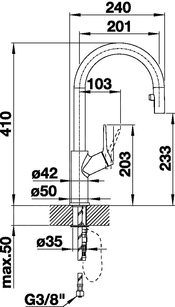 Blanco Carena S - Mitigeur D'évier Avec Bec Extractible, Gris Rocher/chrome 521359 4 Blanco Carena S - Mitigeur D'évier Avec Bec Extractible, Gris Rocher/chrome 521359 – Image 2