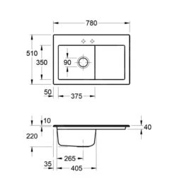 Villeroy & Boch Subway 45 - Évier En Céramique 78x51 Cm, CeramicPlus, Graphite 677201i4 -Cuisine Articles Magasin 40d48fc172ec789b98c6a2a3