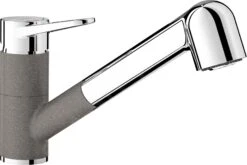 Blanco Wega S - Mitigeur D&apos;évier Avec Douchette Extractible, Aluminium / Chrome 526423